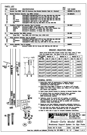 Break-Safe B650-1 (7-00) Model (1) - Transpo Industries, Inc.