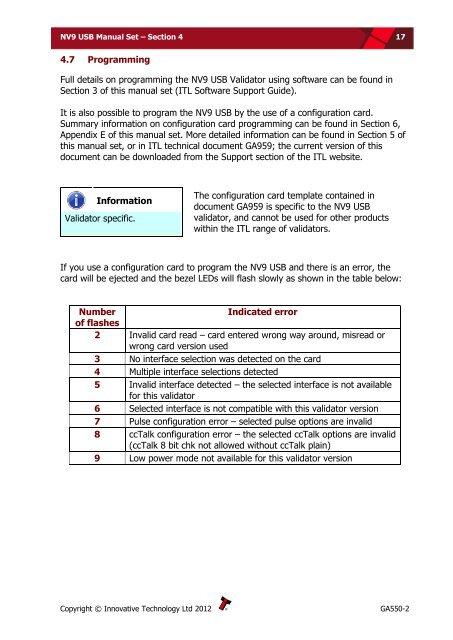 NV9 USB manual set - cover sheet - Sensis