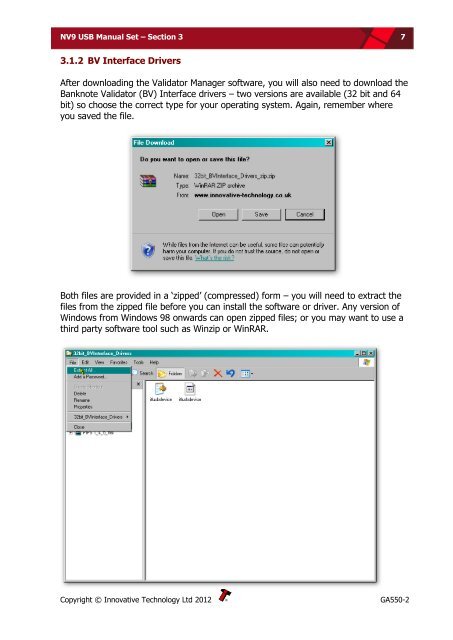 NV9 USB manual set - cover sheet - Sensis