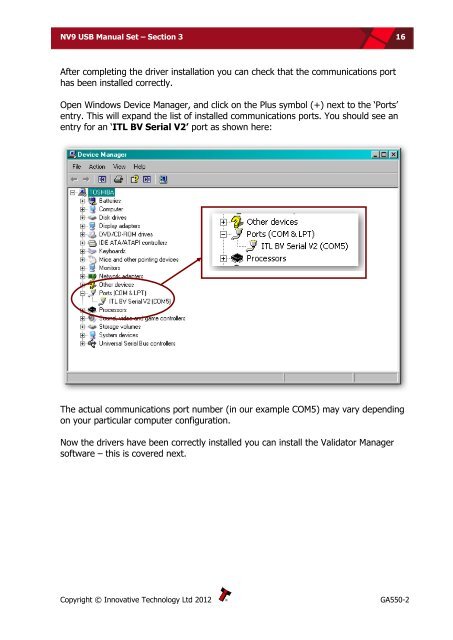 NV9 USB manual set - cover sheet - Sensis