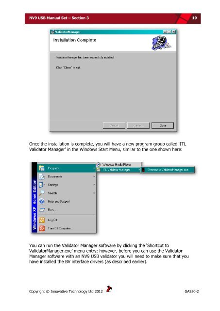 NV9 USB manual set - cover sheet - Sensis