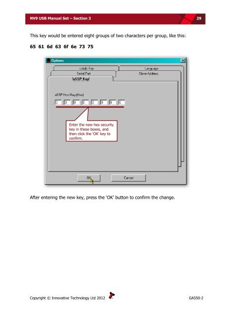 NV9 USB manual set - cover sheet - Sensis