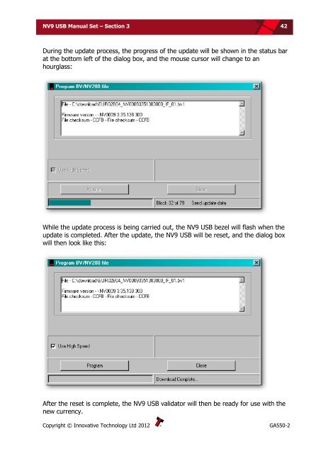 NV9 USB manual set - cover sheet - Sensis