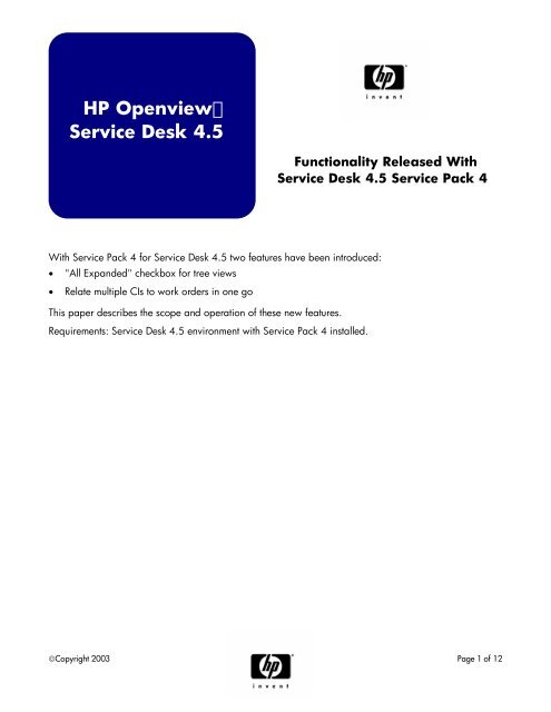 Hp Openview Service Desk 4 5