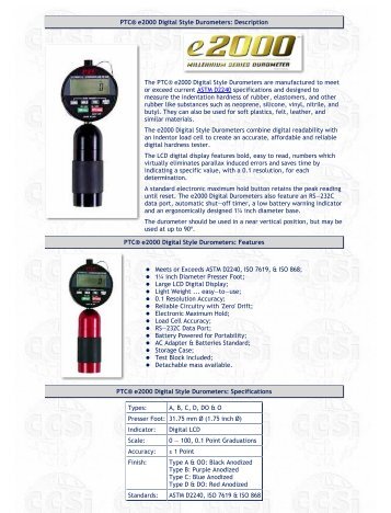 PTC® e2000 Digital Style Durometers - Corporate Consulting ...