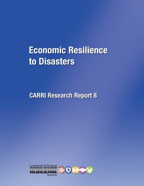 A Research Report - Community & Regional Resilience Institute