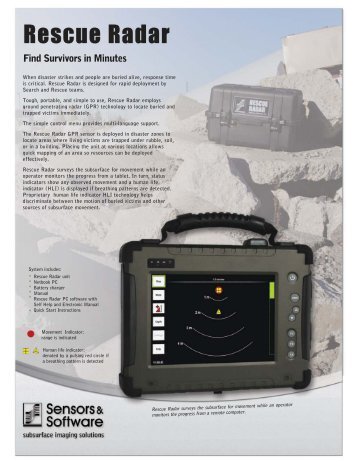 Rescue Radar - Sensors and Software Inc