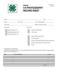 4-H PHOTOGRAPHY RECORD SHEET