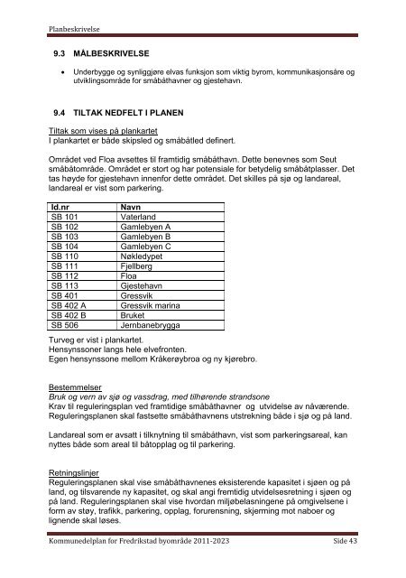 KOMMUNEDELPLAN FOR FREDRIKSTAD BYOMRÅDE 2011-2023 ...