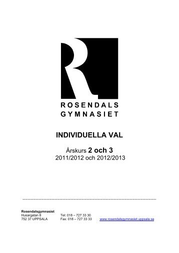 Individuella val 2010 - Rosendalsgymnasiet