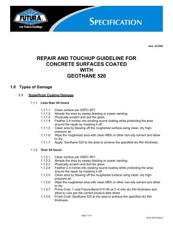 repair and touchup guideline for concrete surfaces coated with ...