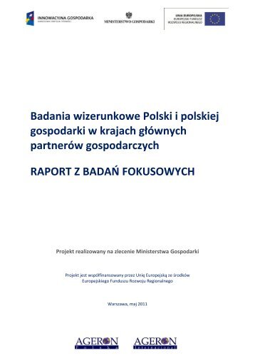 Badania wizerunkowe Polski i polskiej gospodarki w krajach ...