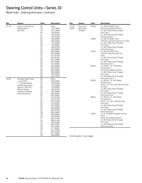 Steering Catalog - Eaton Corporation