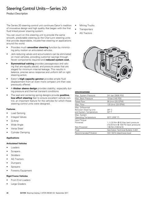 Steering Catalog - Eaton Corporation