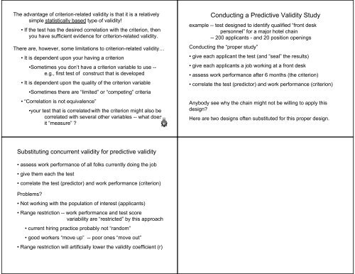 Criterion-related Validity Ã¢Â€ÂœIs the test valid?Ã¢Â€Â Criterion-related Validity ...