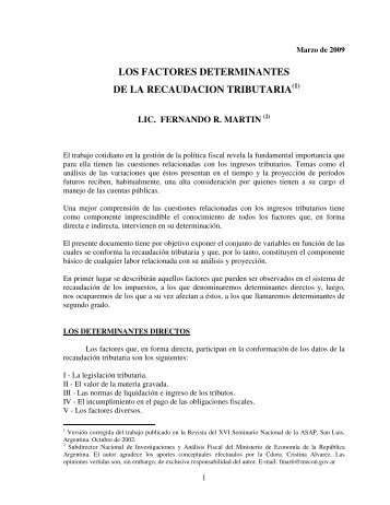 Factores determinantes v.09.pdf - Estimaciones Tributarias