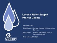 Levack Water Supply Project Update - City of Greater Sudbury