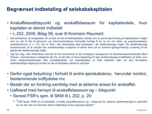 Skatteretlige konsekvenser af selskabsreformen - Corit Advisory