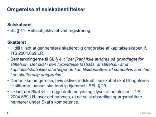 Skatteretlige konsekvenser af selskabsreformen - Corit Advisory