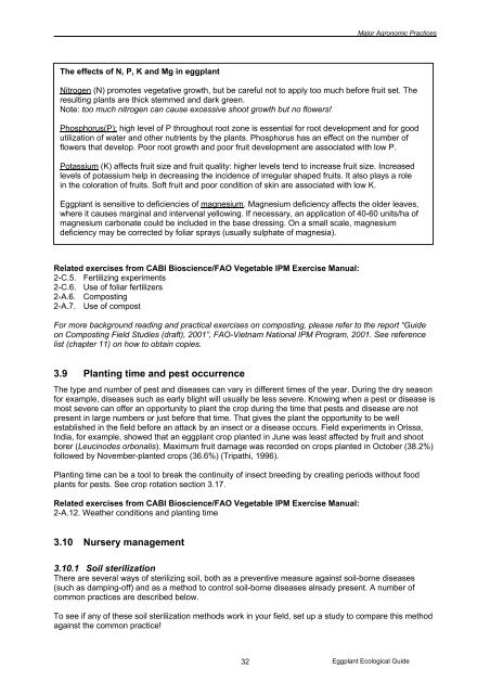 Eggplant Integrated Pest Management AN ECOLOGICAL GUIDE