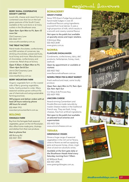 indulge brochure - Shoalhaven Holidays