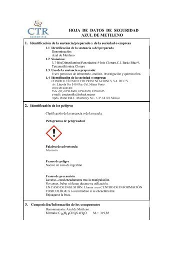 Azul de Metileno MSDS