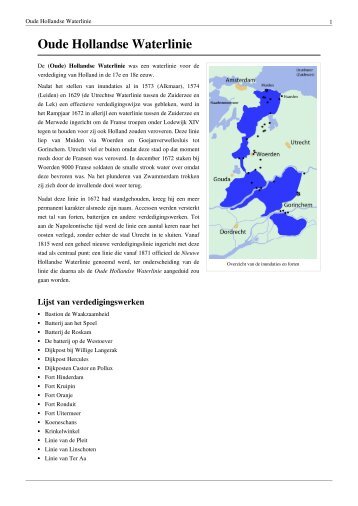 Oude Hollandse Waterlinie - Alle Vestingsteden van Nederland