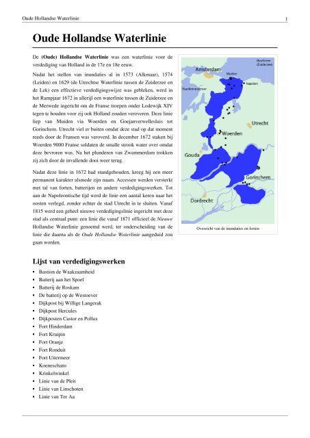 Oude Hollandse Waterlinie - Alle Vestingsteden van Nederland