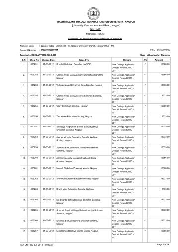 List of Incomplete Addresses Applicant New ... - Nagpur University