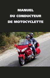 MANUEL DU CONDUCTEUR DE MOTOCyCLETTE - Highways and ...