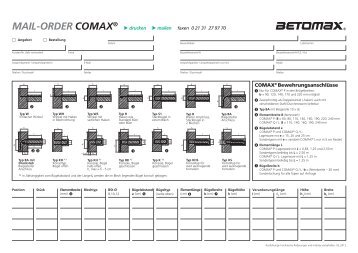 Order COMAX - Betomax