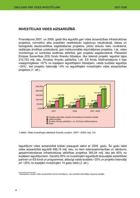 ZiÅojums par vides investÄ«cijÄm, 2007-2008 - Vides ministrija