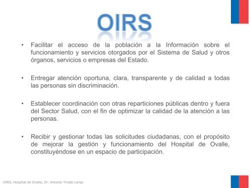Presentacion OIRS Hospital Ovalle. - Servicio de Salud Coquimbo ...