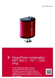 Piezo/Pirani Gauge RPT 200 (1 Â· 10-4 â 1200 hPa) - Echternacht ...