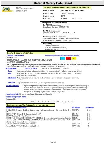 MSDS English - Zep Professional