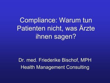 Patientencompliance - Health Management Consulting