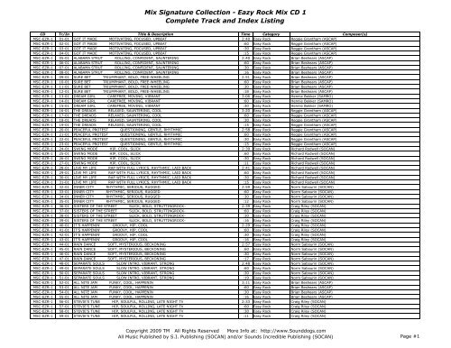 Mix Signature Collection - Eazy Rock Mix CD 1 ... - SoundDogs.com