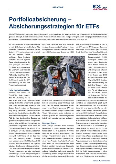 Differenziert investieren mit Branchen-ETfs! - EXtra-Magazin