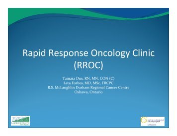 presentation RROC January 2010 - cancerview.ca