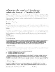 A framework for e-mail and Internet usage policies for ... - INASP