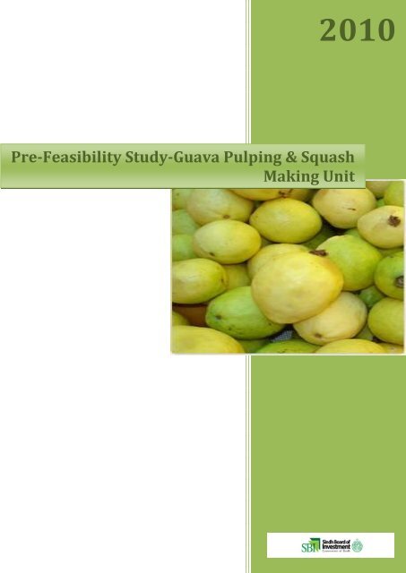 Pre-Feasibility Study-Guava Pulping & Squash Making Unit