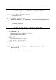 Progression Gestion BAC Pro Restauration 3 ans - Economie et ...