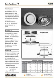 Kontrolventil type DVS - KLIMATEK Ventilationsmateriel