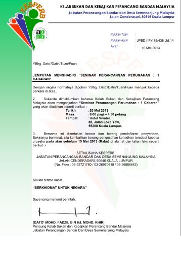 kelab sukan dan kebajikan perancang bandar malaysia ... - JPBD