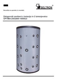 Zalogovnik sanitarni z izolacijo in 2 izmenjevalca OPTIMA ... - Seltron