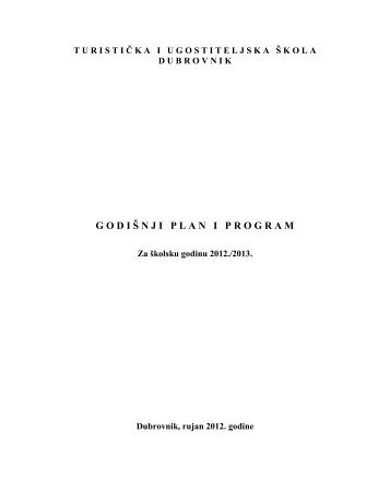 GodiÅ¡nji plan i program 2012. / 2013. - TuristiÄka i ugostiteljska ...