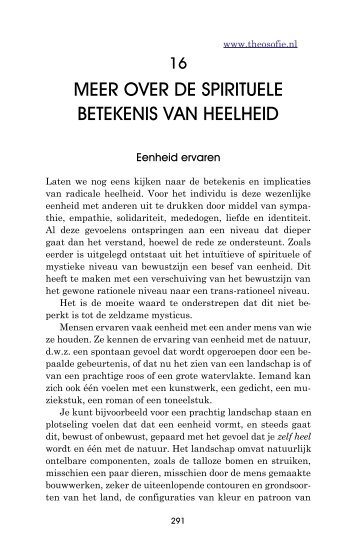 16. Meer over de spirituele betekenis van heelheid
