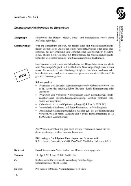 neu - Studieninstitut Emscher-Lippe für kommunale Verwaltung