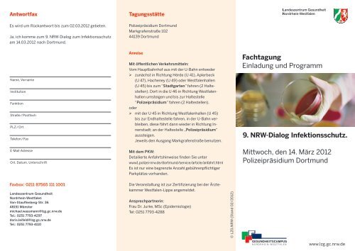 9. NRW-Dialog Infektionsschutz. Mittwoch, den 14. März ... - LZG.NRW