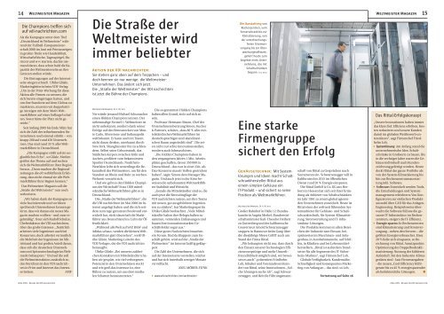 WELT MEISTER MAGAZIN - Prof. Dr. Bernd Venohr